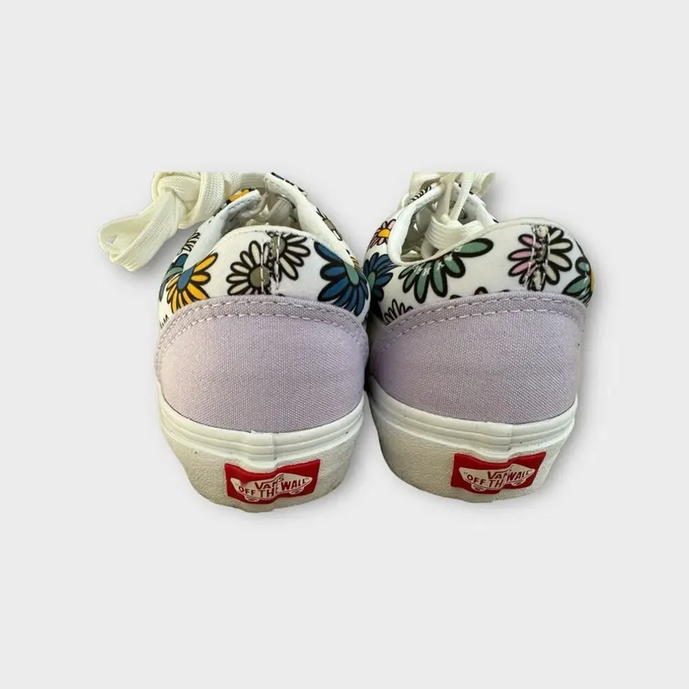 Vans Off The Wall Low Top Sneakers in White/Purple Floral Print, Size 7 - Picture 6 of 12